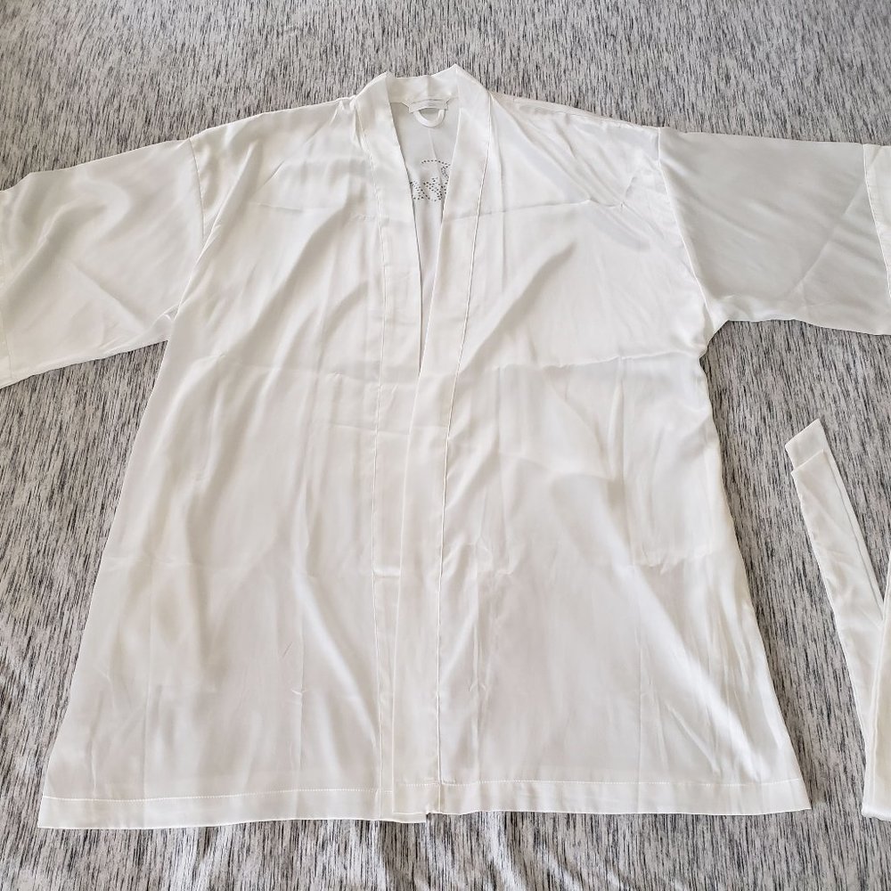 [Victorias Secret] Soft White Satin Bride Robe - Gem